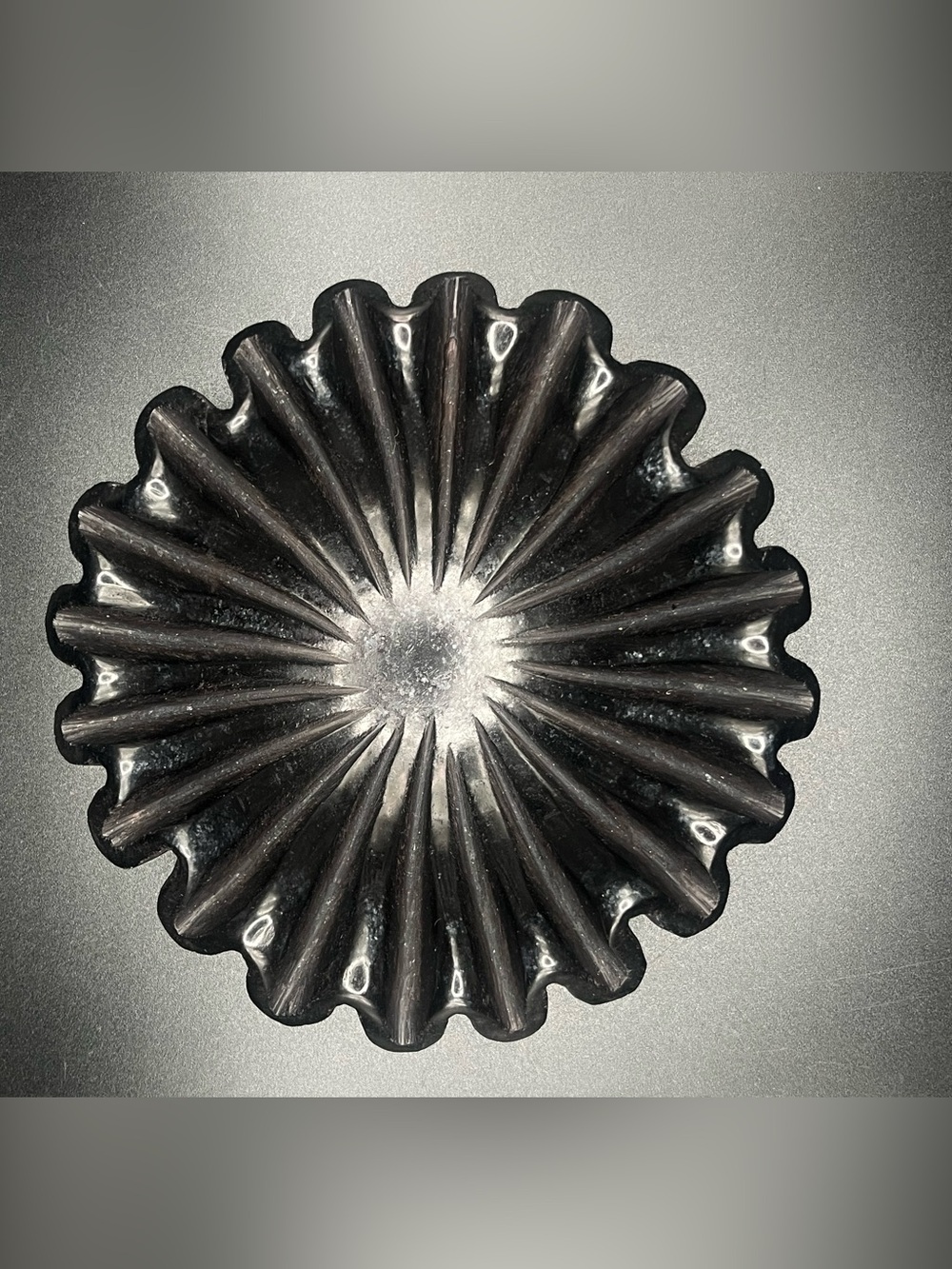 Black Radial Ceramic Wall Accent Bowl - Home Art